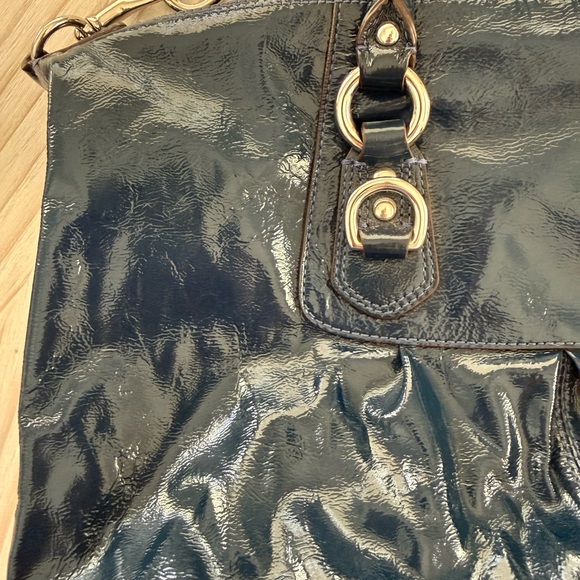 Coach Madison Sabrina Midnight Blue Patent Leather Satchel Bag - Picture 11 of 12